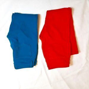 Set of 2 Jeggings by Jw Maxx Teal Blue and Orange